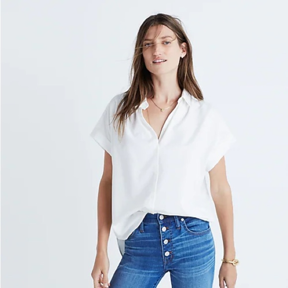 MADEWELL // NWOT central short sleeve white shirt